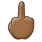 Middle Finger - Medium Black emoji on Samsung